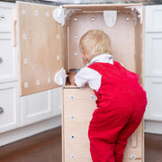 Educational building toys and wooden play furniture by Wundernook: wooden play fridge made in the usa
