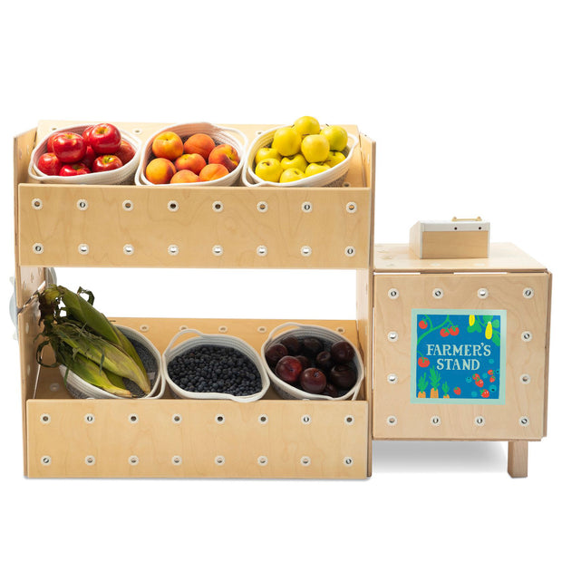 Pretend Play Market Stand by modular building system, Wundernook